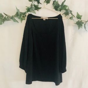Black side slit top with buttons, Forever 21